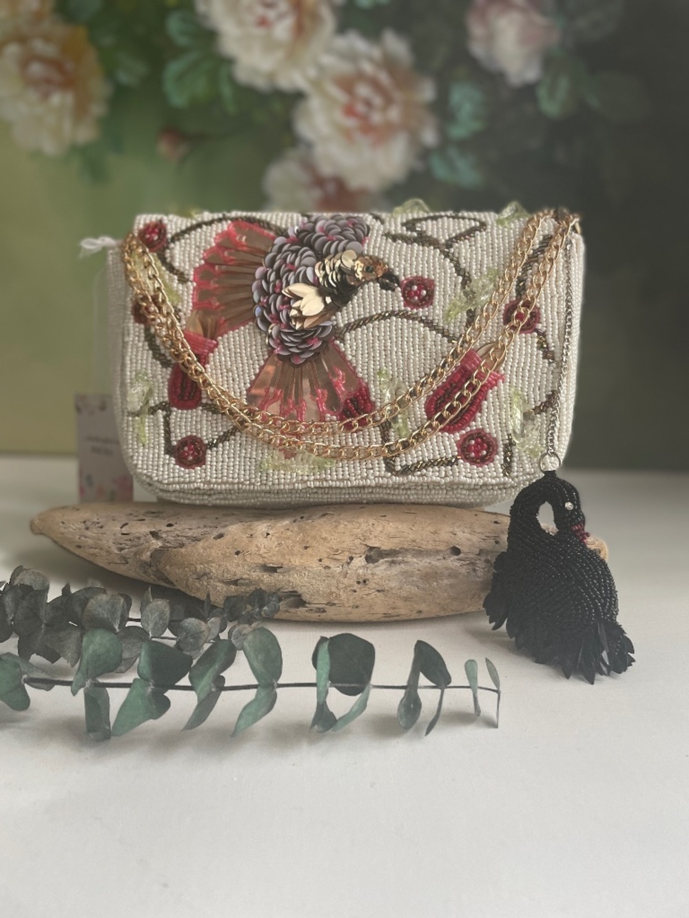 New Release Handcrafted in India Beaded Hummingbird Bag Crossbody Chain Charm